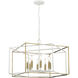 Lowe 8 Light 28 inch Matte White/Vintage Brass Indoor Pendant Ceiling Light